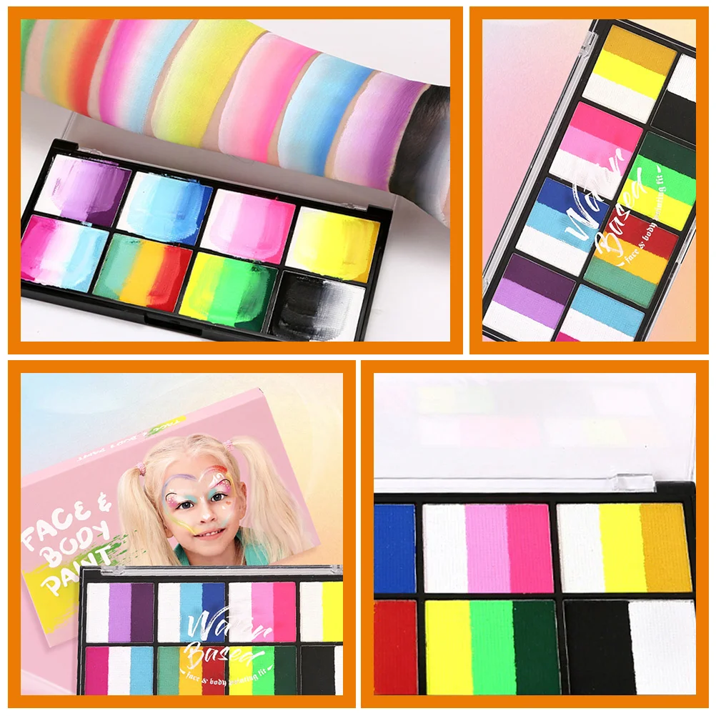 Pintura corporal para adultos, conjunto de decoración de pintura facial para Festival, pigmentos de grado no tóxico con pincel, herramientas de maquillaje DIY