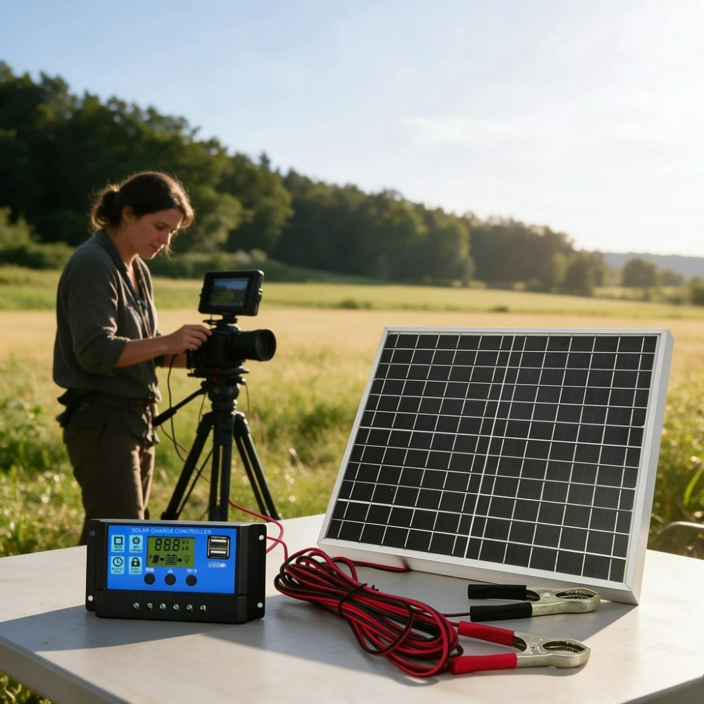 Portable Solar Panel Monocrystalline Kit 12W Aluminum Frame Equipped 12V Solar Controller For RV Marine Camping Trip Outdoor