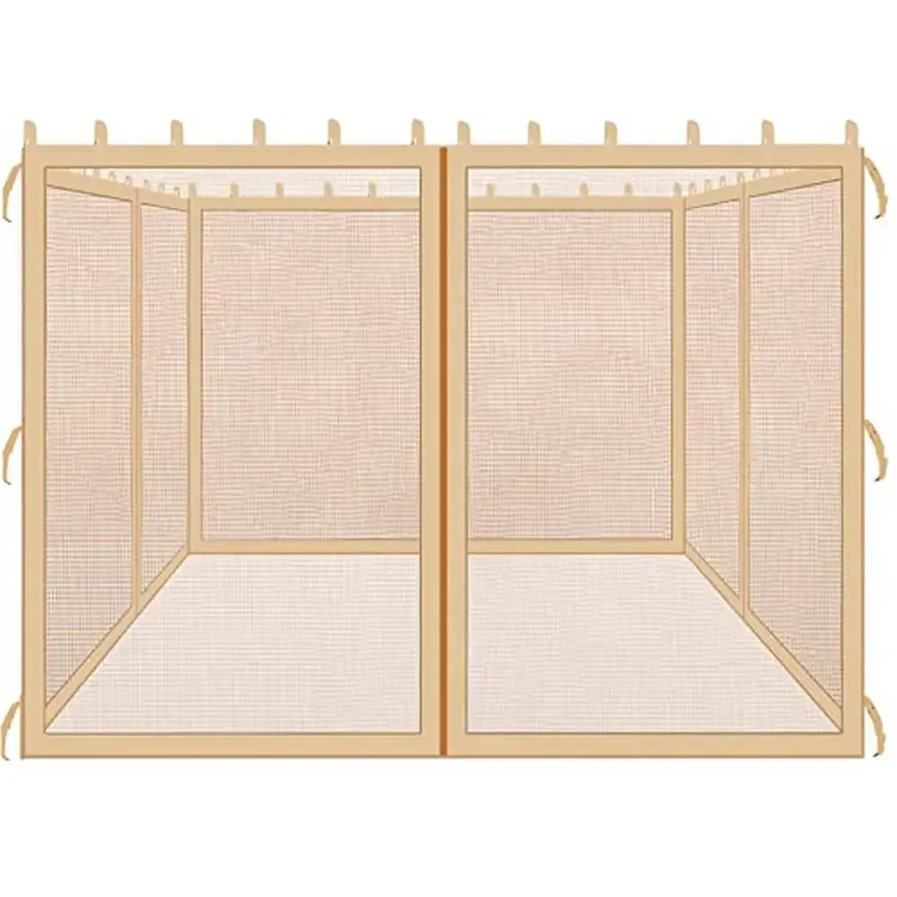 

10x12FT Universal Gazebo Mosquito Netting Pergola Patio Screen Walls Durable Fine Mesh Fabric with Dual-Head Zipper Design Easy