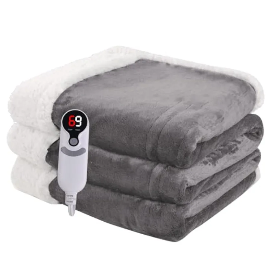

Heated Blanket Electric Blanket Full Size 72''x84'' with 9 Heating Levels 1-10 Hour Auto Shut Off Machine Washable Flannel and