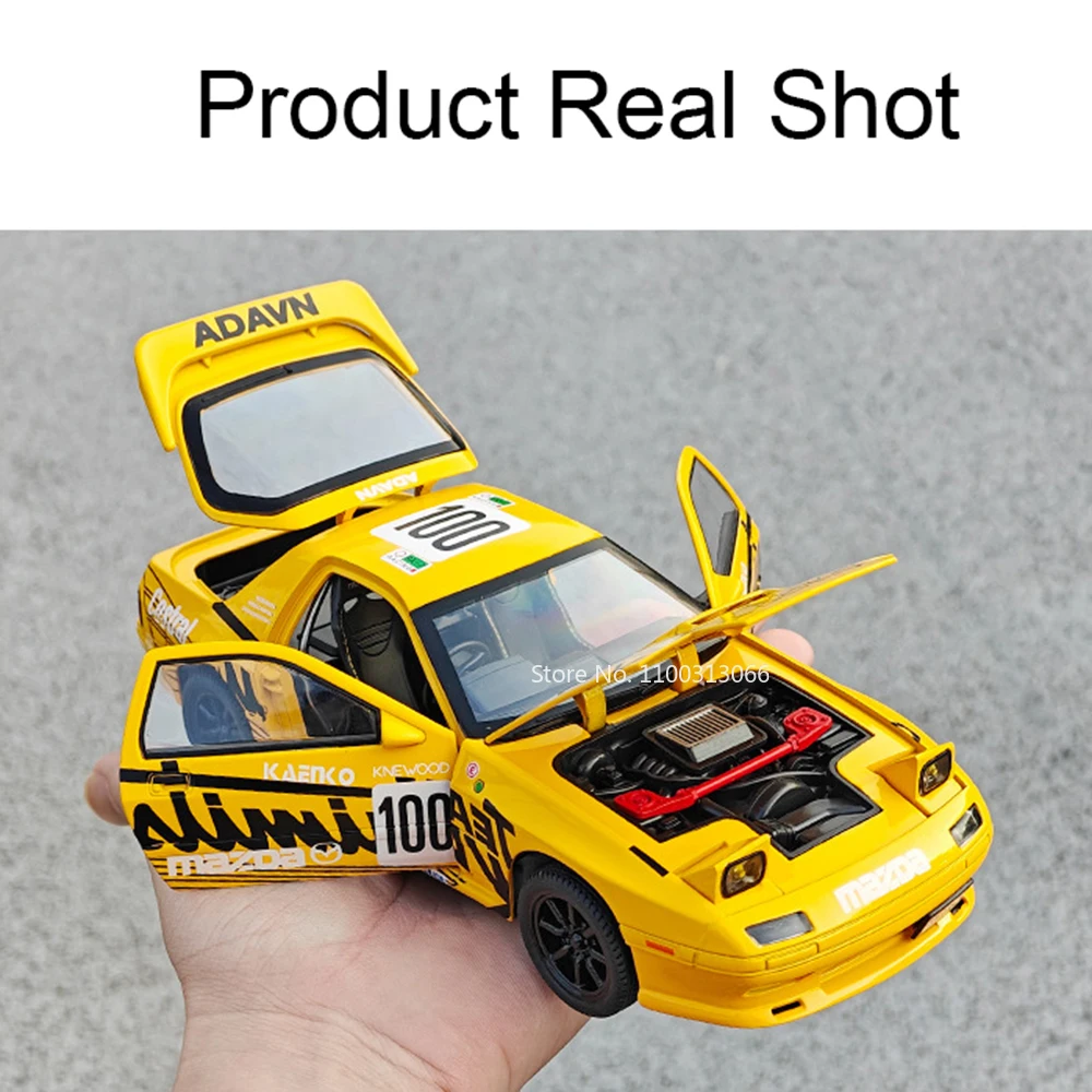 1:24 RX7-FC MX-5 Models Cars Toys Light Sound Pull Back Miniature Sports Car Rubber Tires Vehicles Perfect Gifts for Kids
