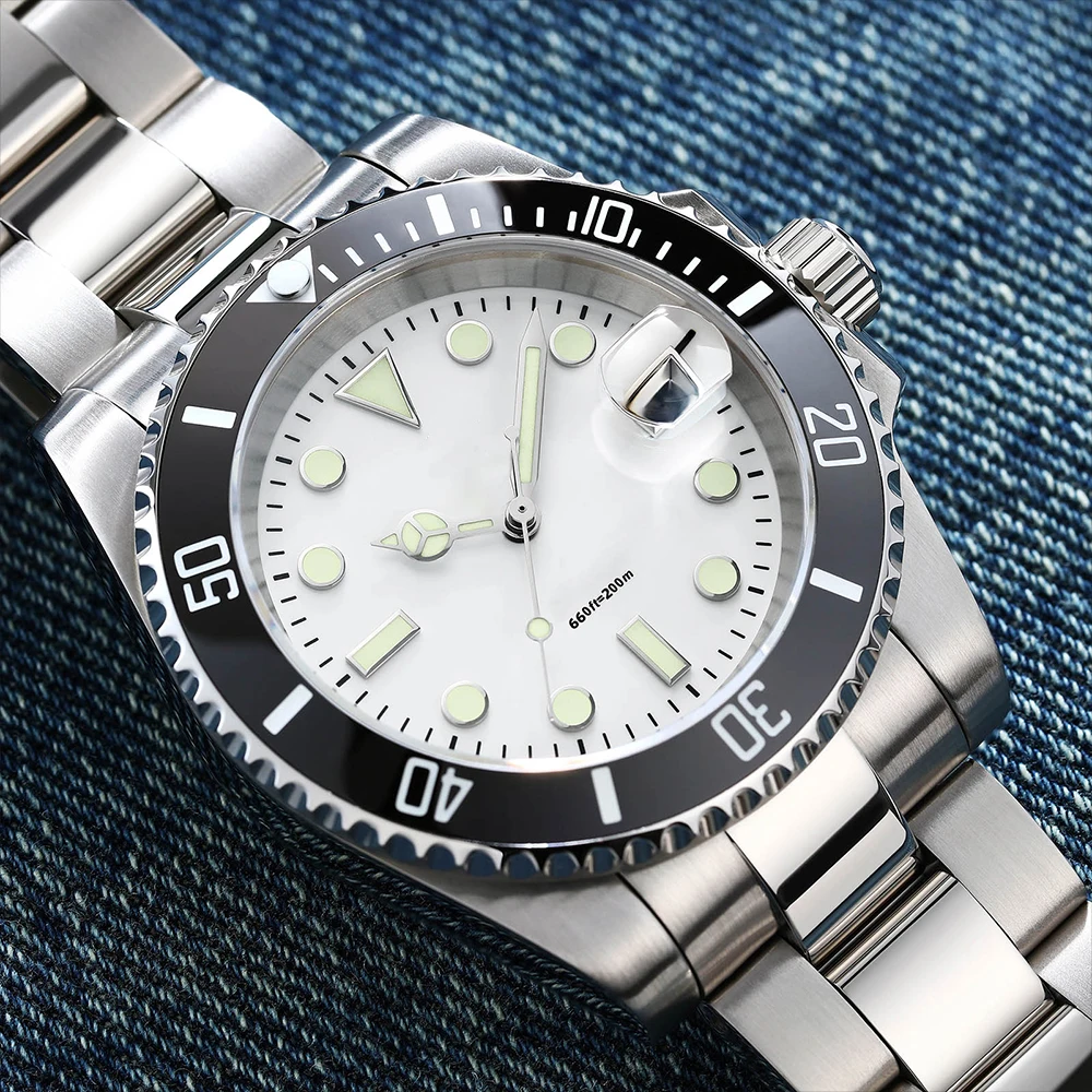 ADDIESDIVE Orologio da polso personalizzato al quarzo da uomo 200 m Orologio da uomo impermeabile con lunetta in ceramica luminosa in acciaio inossidabile 316L 41 mm