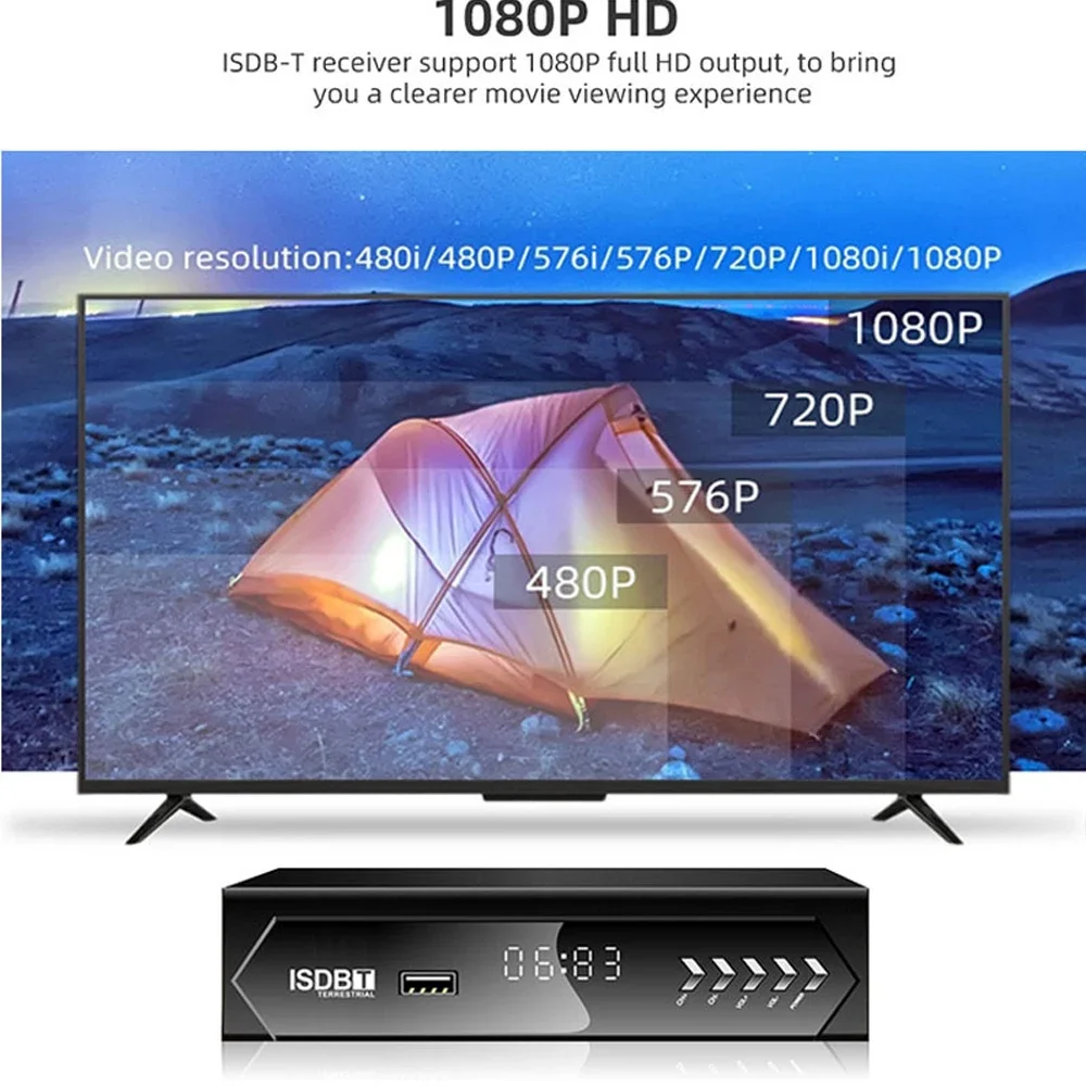 ISDB-T dla Chile Digital TV Decoder 1080P HD Terrestrial Set Top Box z HDMI i RCA obsługą Smart TV lub starych telewizorów