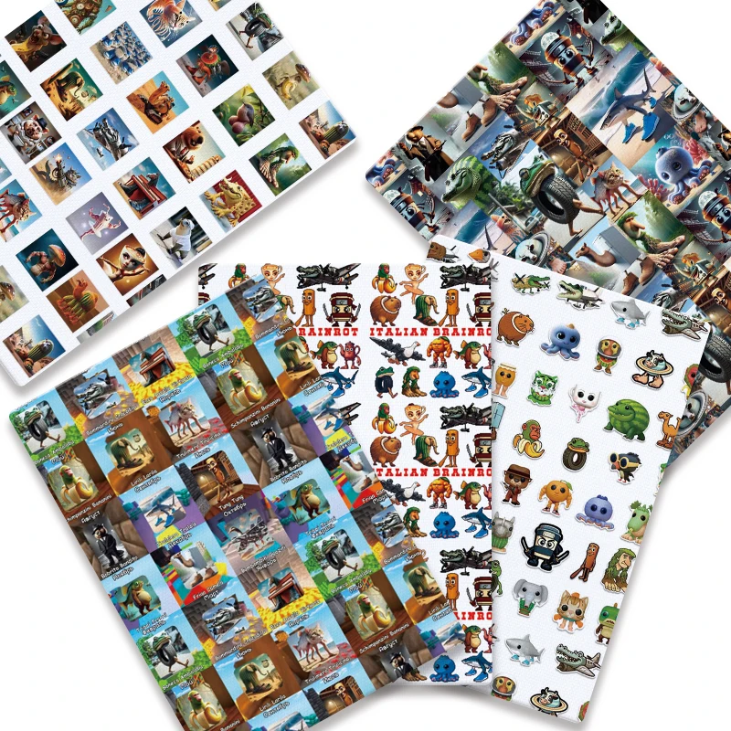 

Cotton cartoon fabric DIY hand-sewn patchwork children's dress for home wear, 140*50cm, printed cute sewing fabric.