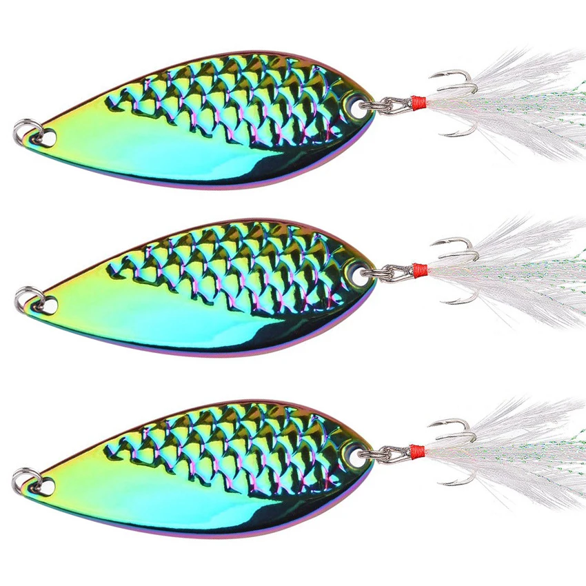 Metal Trout Spoon Fishing Lure 2.5g-20g Pesca Wobbler Spinner Artificial Hard Baits Lures Noise Paillette Bass Tackle