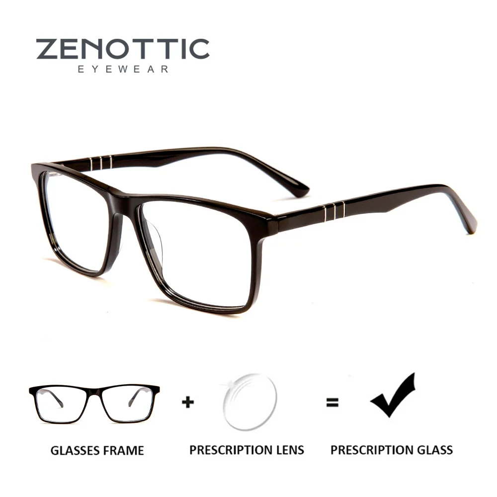 

ZENOTTIC Womens Handmade Acetate Rectangle Prescription Glasses Trend Myopia/Photochromic Optical Eyeglasses Progressive Eyewear