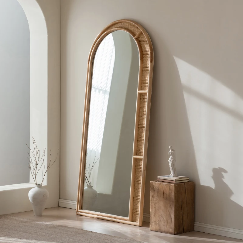

Clothing mirror home floor-to-ceiling mirror retro bedroom wall-mounted full-body fitting