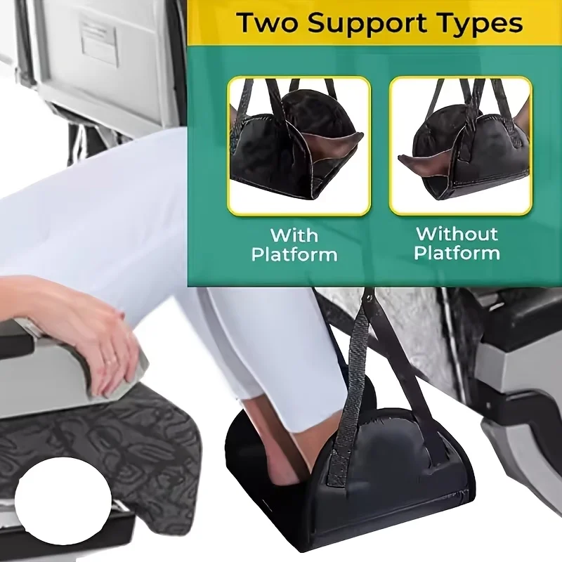 1 travel accessory: Portable and simple travel aircraft footrest, adjustable travel safety belt, lightweight hammock footrest