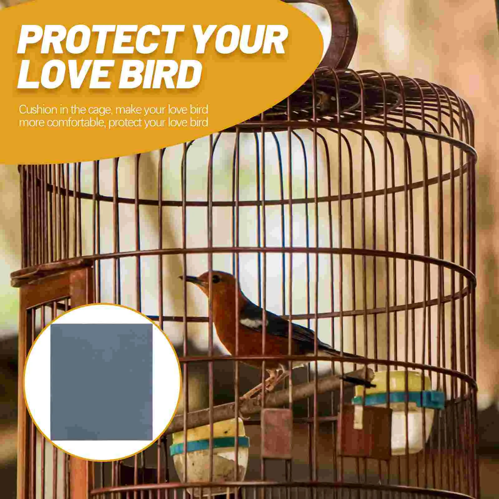 10 Sheets Bird Cage Pet Claw Sandpaper Wear-resistant Parrot Replaceable Liner Supply Blue Cushion Accessory