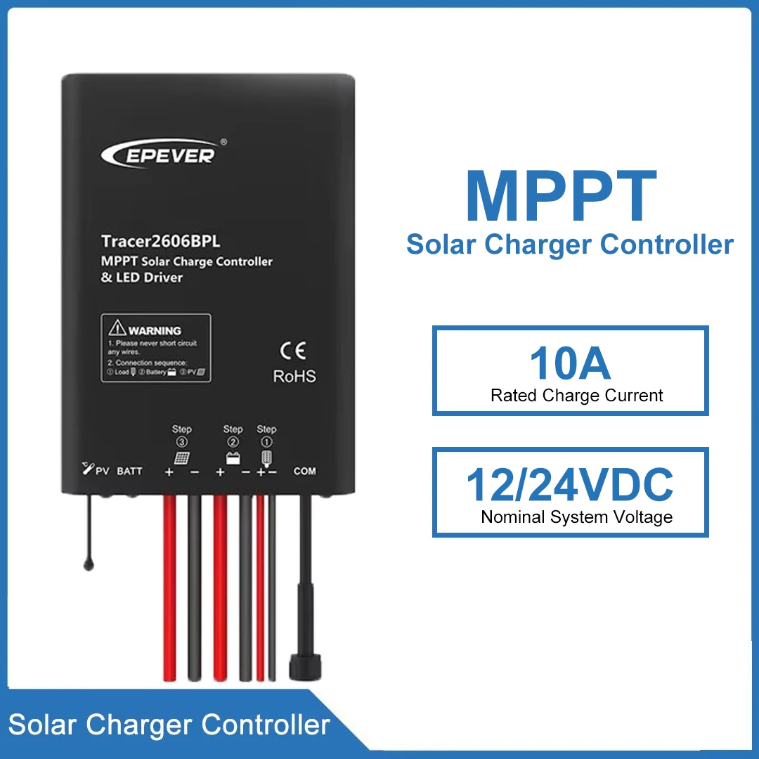 

Tracer2606BPL 10A EPEVER Solar Charge Controller Max Pv Input Voltage 60V MPPT Solar Panel Regulator With RS485 Interface