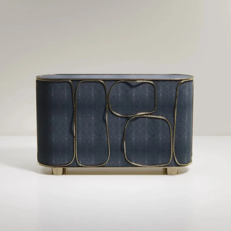 مدخل خزانة ضوء فاخر الراقية مدخل الباب الأمامي عرض نهاية الجدول مصمم فيلا المنزل خزانة خزانة جانبية إبداعية #1