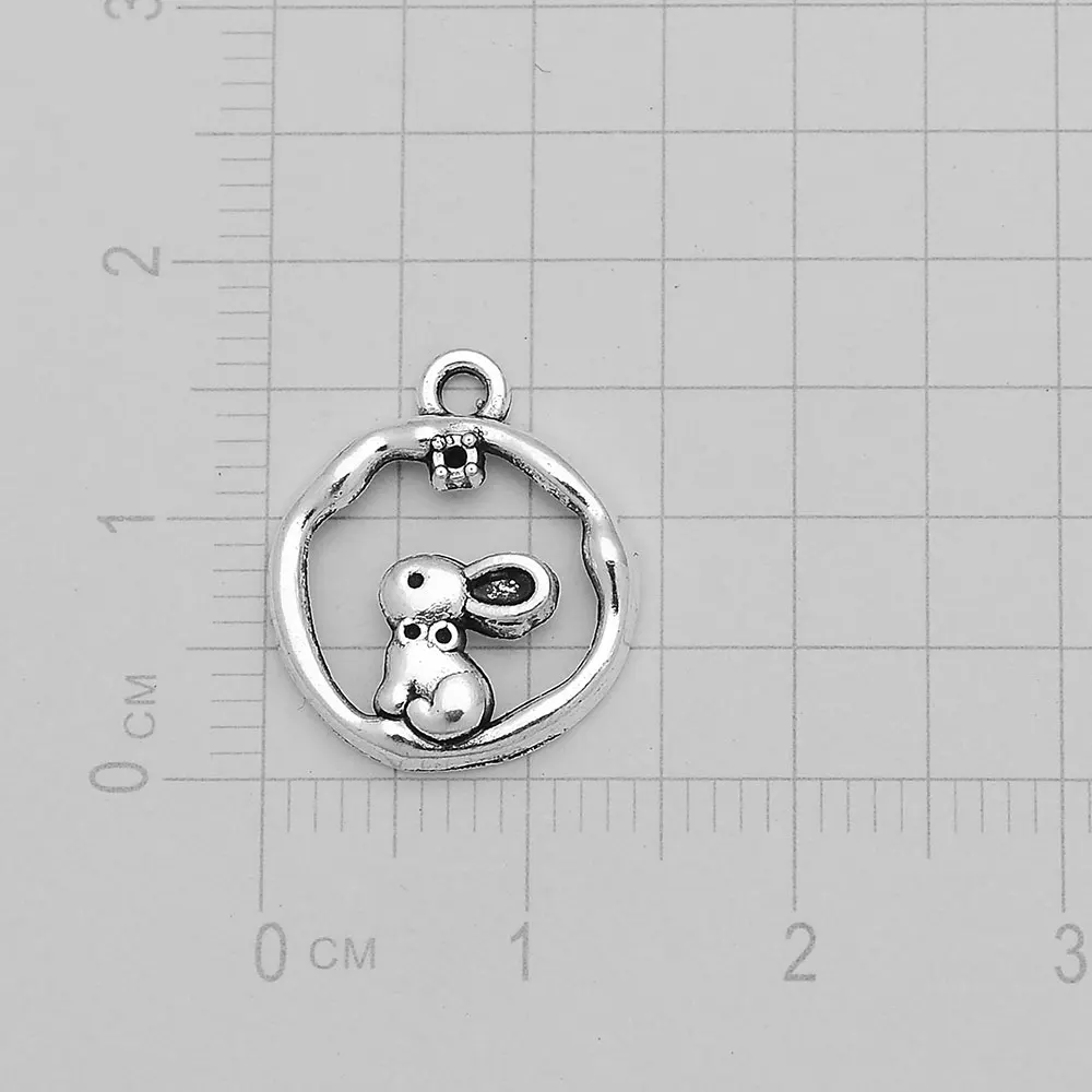 50pcs/lot--16x14mm Easter Charms Cute Rabbit Bunny Pendants For Diy Jewelry Making Findings Supplies Wholesale Bulk Hqd