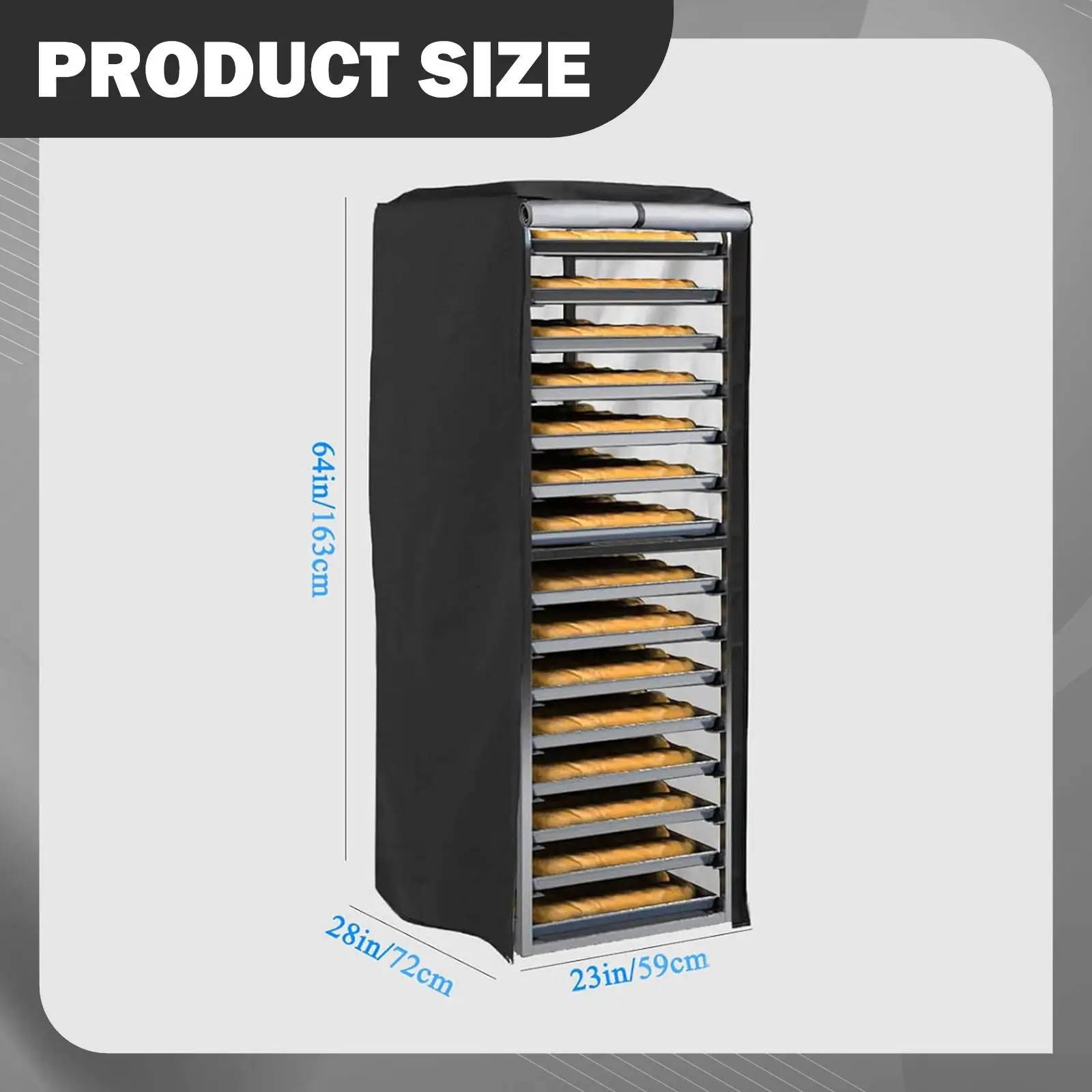 Home Kitchen Bread Rack Cover Oxford Waterproof Reusable Bun Pan Rack Protective Cover for Bakery Storage