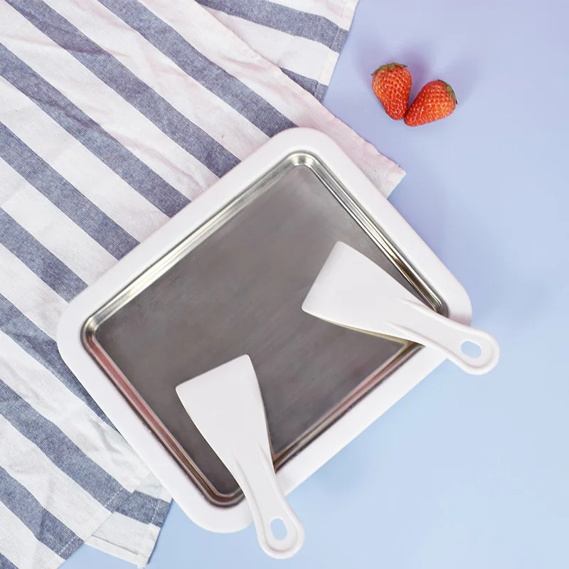 Fried yogurt machine, household small unplugged ice frying machine, 304 stainless steel ice frying plate