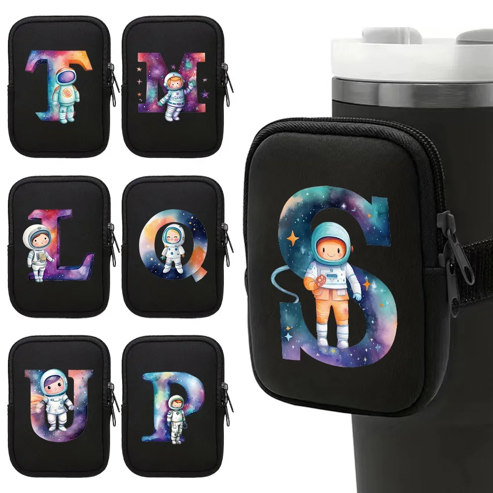 Outdoor Sports Gym Accessories Running Water Bottle Handheld 40oz/20oz/30oz Handheld Water Cup Bag Astronaut Letter Printing