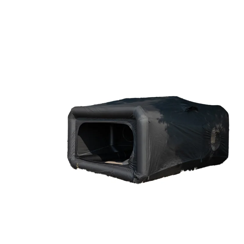 Luxurious Black Four-season Double Layer Outdoor Tent Portable Inflatable House Design Waterproof Oxford PVC Mesh Windows Doors