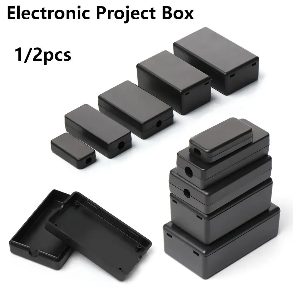 1/2pcs Plastic Waterproof Black DIY Housing Instrument Case Plastic Electronic Project Box Electric Supplies