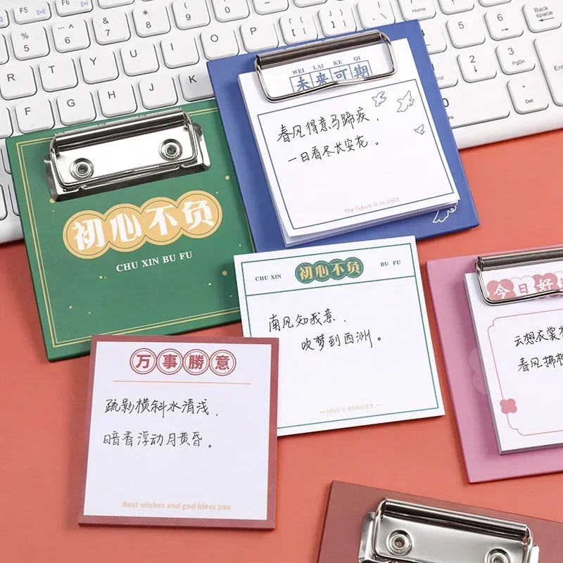 Portable Notebook Sticky Notes 30pcs/1pad Board Clip Mini Notepad Memo Pad Cute Kawaii School Stationery Supplies Sale