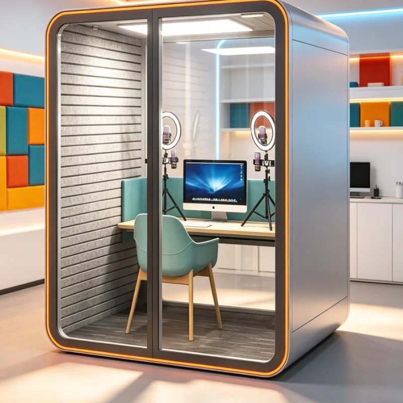 Silent Cabin Single Person Portable Soundproof Pod For Youtube Recording Streaming ASMR Content Making Work