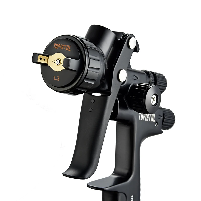 PISTOLA DE PULVERIZACIÓN HVLP para barnices y imprimación, alimentación por gravedad, boquilla de 1,3/1,7 mm, pistola pulverizadora de pintura de aire con taza sin lavado