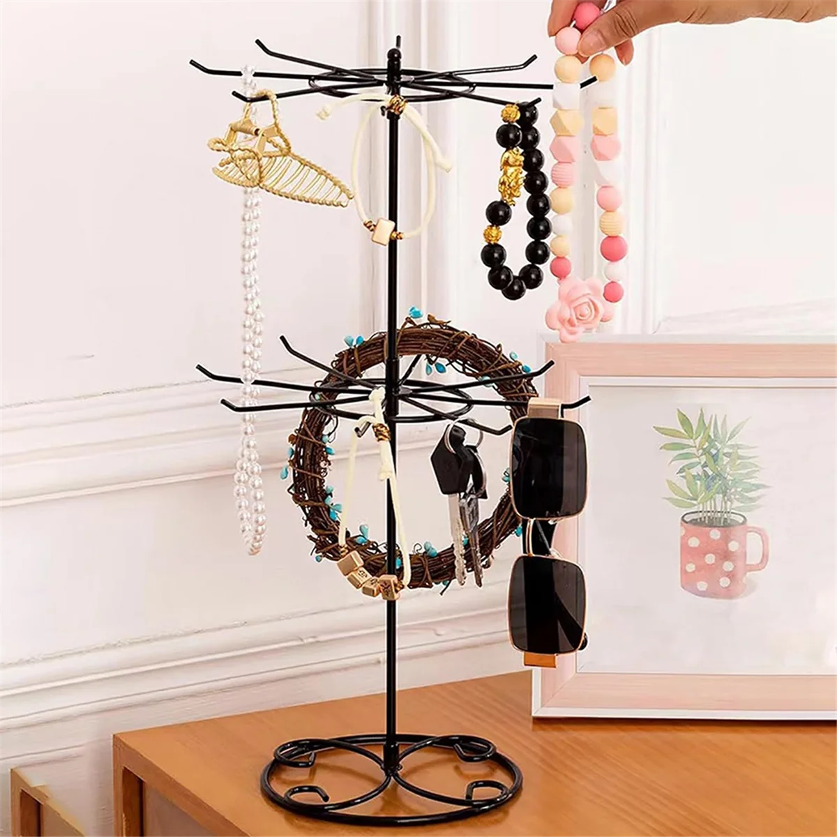 

A67I Jewelry Display Holder, Necklace Display Stands, Rotating Storage Rack, Keychain Display Rotating Jewelry Display Stand