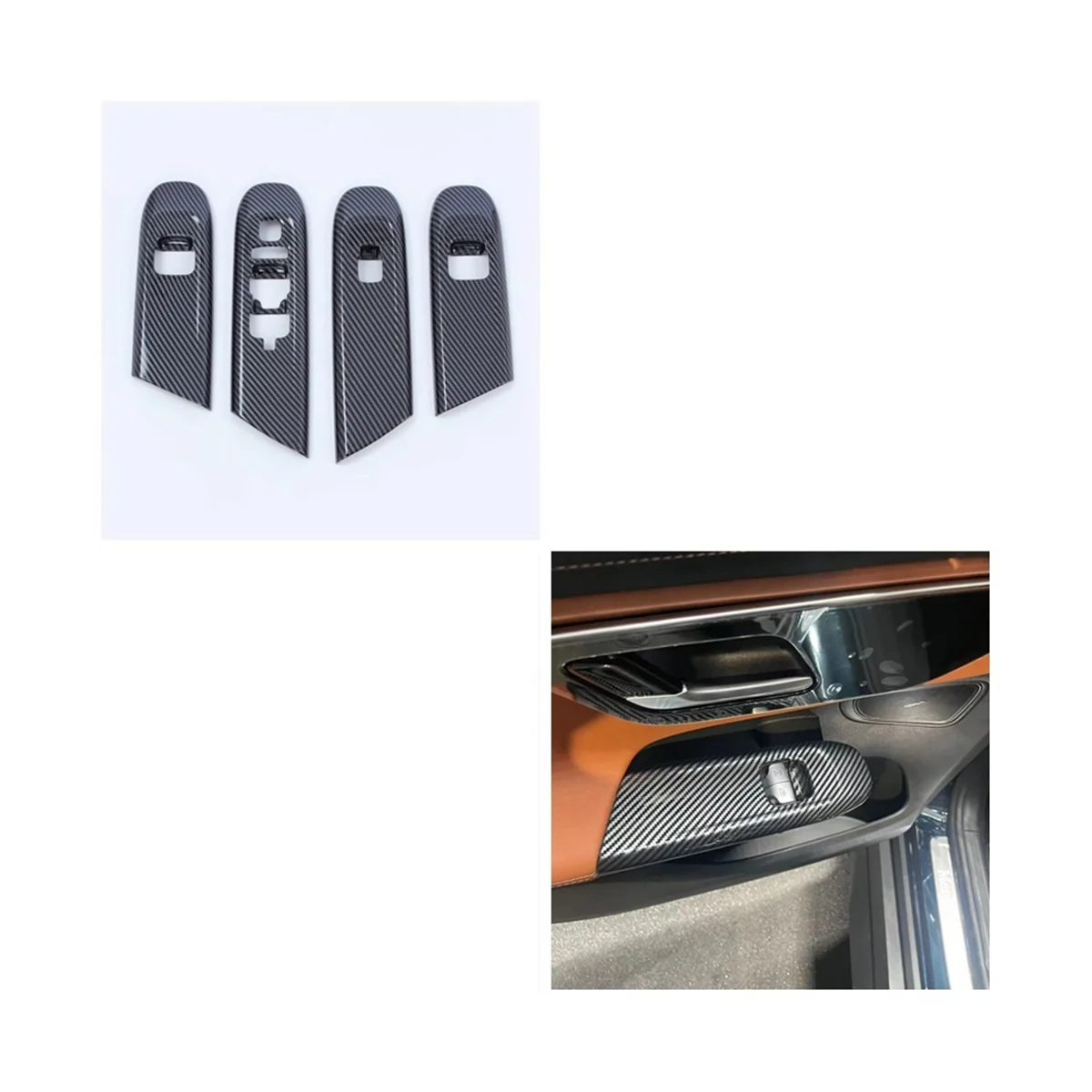 Car Door Armrest Window Lift Switch Cover Trim ABS Stickers for Mercedes Benz GLC 2023 LHD Interior