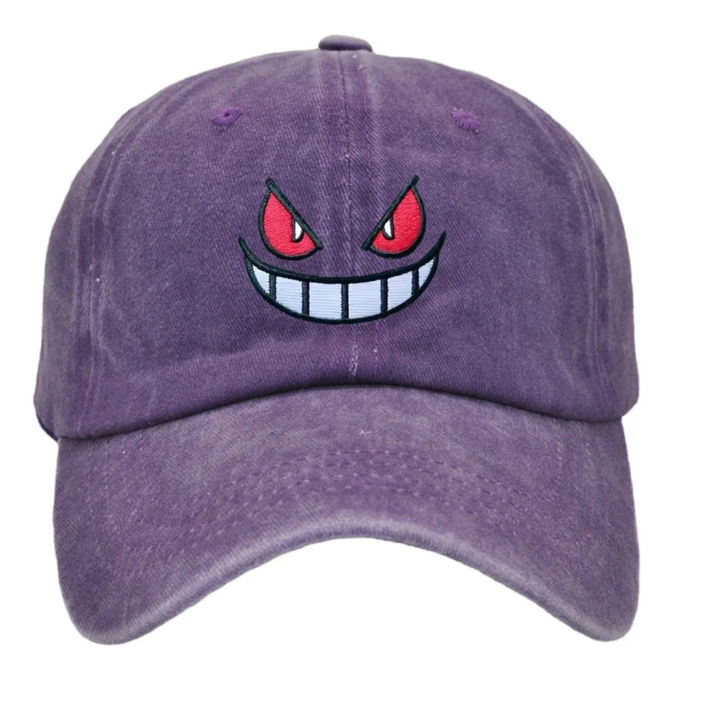 Pokemon Gengar Cotton Embroidery Anime Figure Adult Sun Protection Baseball Hat Sunshade Hip Hop Cap Creative Birthday Gifts