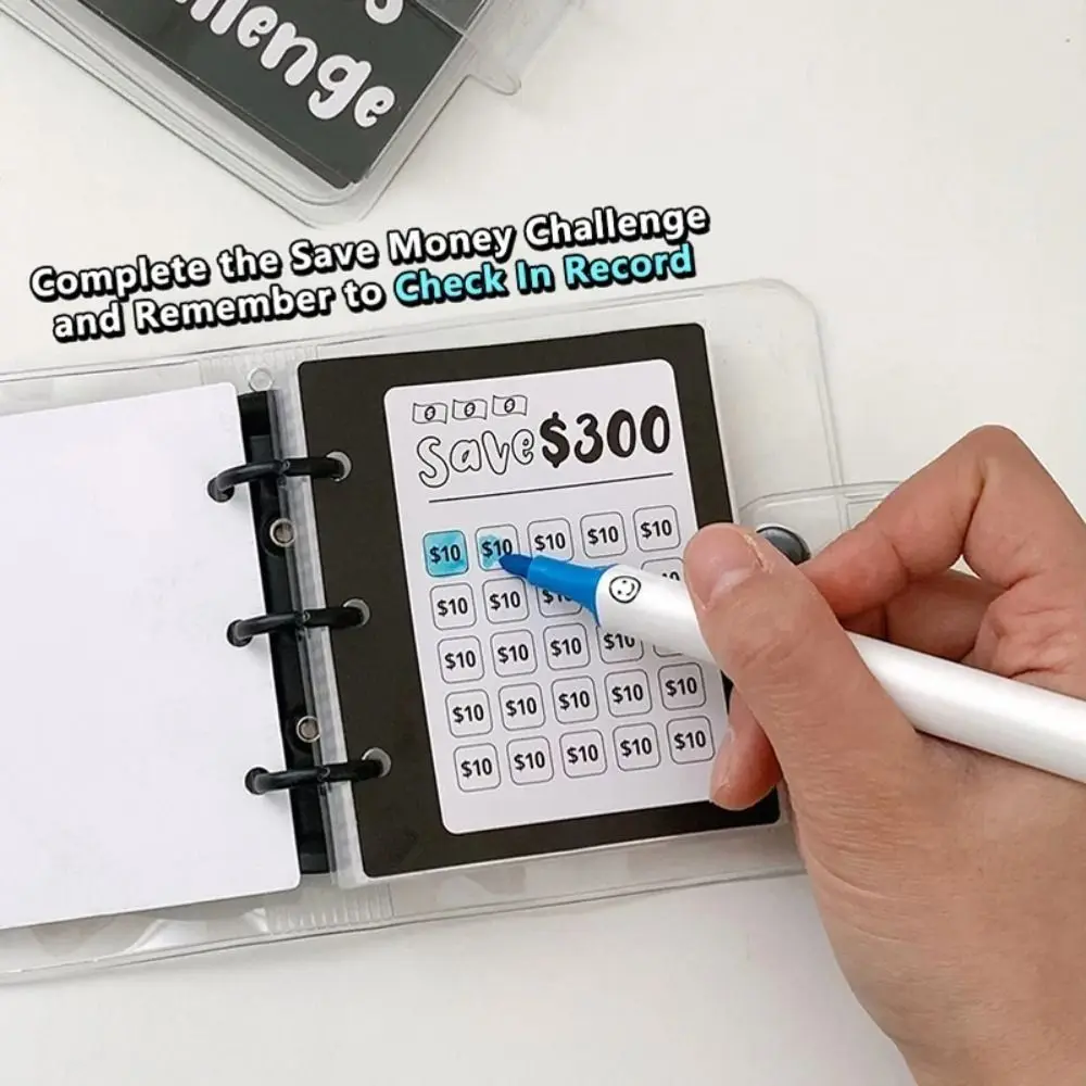 $150/300/500/1000 Mini Budget Binder Reusable Cash Envelopes Savings Challenges Book Waterproof PVC Envelope Savings Challenge