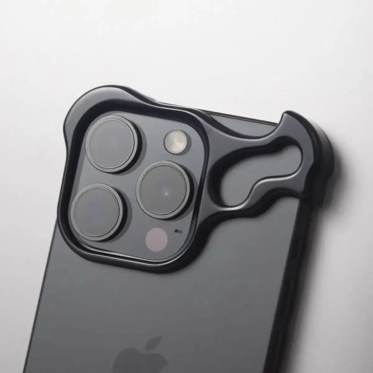 Luxury Irregular Aluminum Alloy Bumper Phone Case IPhone 16e 14 15Pro Max with Lens Film Protection Bare Metal Shockproof Cover