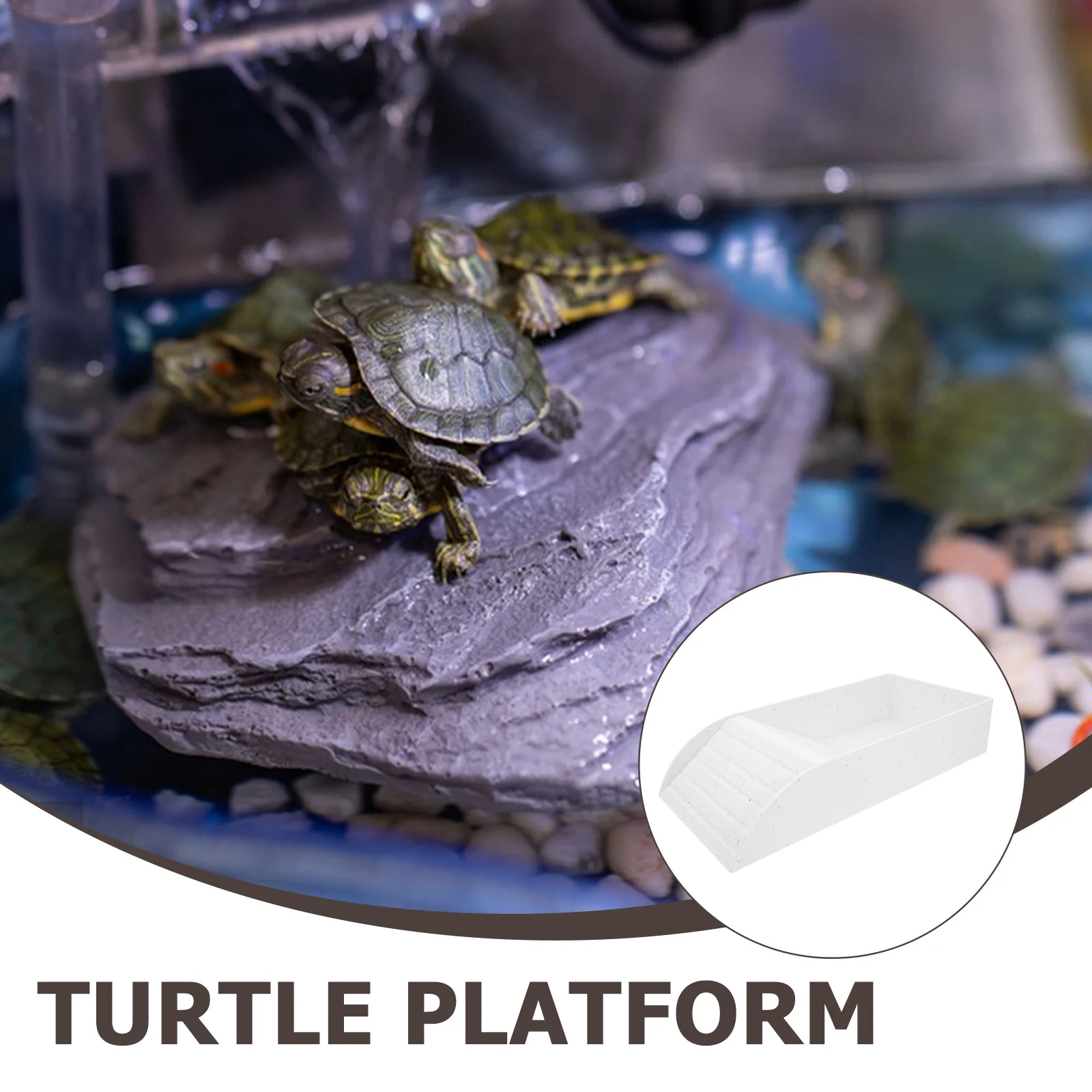 السلاحف الفرح منصة Abs دائم الزواحف Sunning منحدر لحوض السمك السلحفاة الضفدع سحلية خزان اكسسوارات الديكور #2