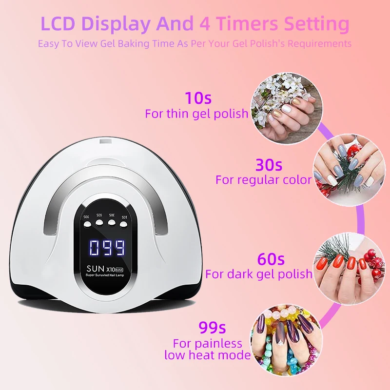 High Power 66 LEDs UV Led Nail Lamps For Nails Drying Lamp with Smart Sensor Nail Manicure Machine Professional Nail Salon Tools