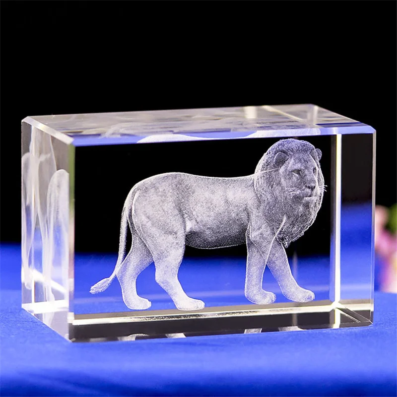 Mini K9 Crystal 3D Internal Sculpture Inter-engraving Animal Mini Creative Gift Office Desk Home Decoration Crafts Drop Shipping