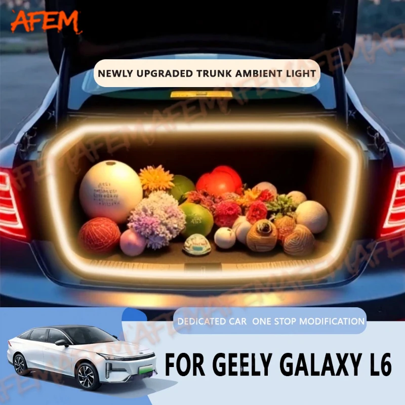 Für Geely Galaxy L6 Kofferraumbeleuchtung Modifikationslicht Ambientebeleuchtung Weiß Warmweiß Heck-Kofferraum-LED-Lichtleiste