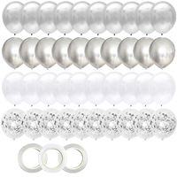 40pcs 12inch Silver Mixed Confetti Latex Balloons Boy Girl Birthday Adult Woman Man Party Decorations Graduation New Year Decor