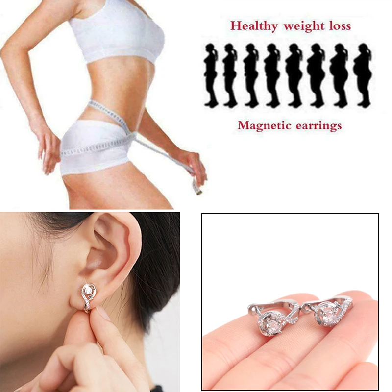 Lose Weight Magnetic Health Jewelry Magnetic Slimming Earrings Body Relaxation Massage Slim Ear Studs Patch Girl Women Best Gift