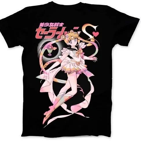 Anime Sailor Moon Cotton T-shirt 100%Cotton T-shirt Summer T-shirts Men's Women's Cute Harajuku Kawaii Y2K Clothes Tops