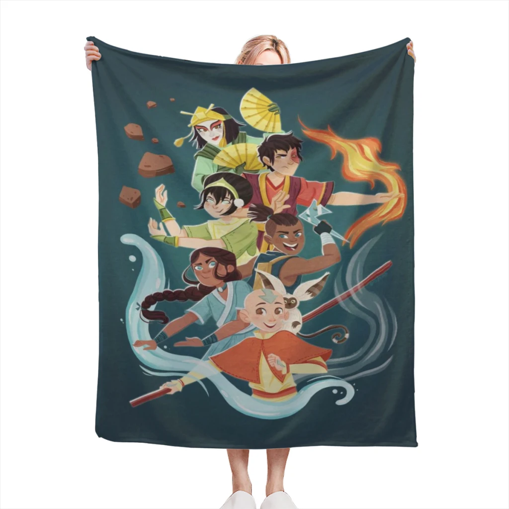 High Quality Flannel Blanket Classic Anime Avatar The Last Airbender  Warm Cozy Soft Throw Blanket For Couch Bed Sofa