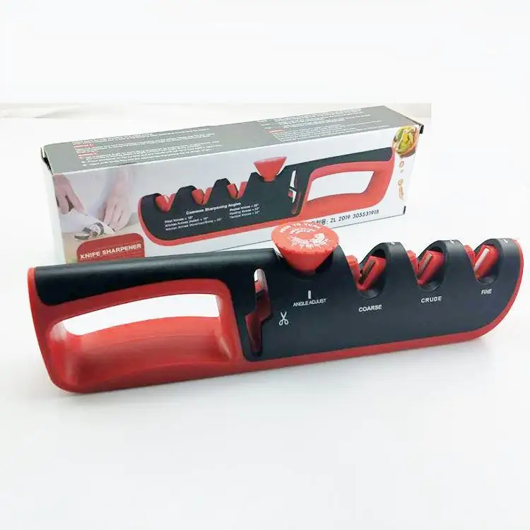

Professional Knife Sharpener Angle Adjustable 4 Stages Scissors Sharpening stone Quick Sharpening Kitchen Grinder Knives Gadget