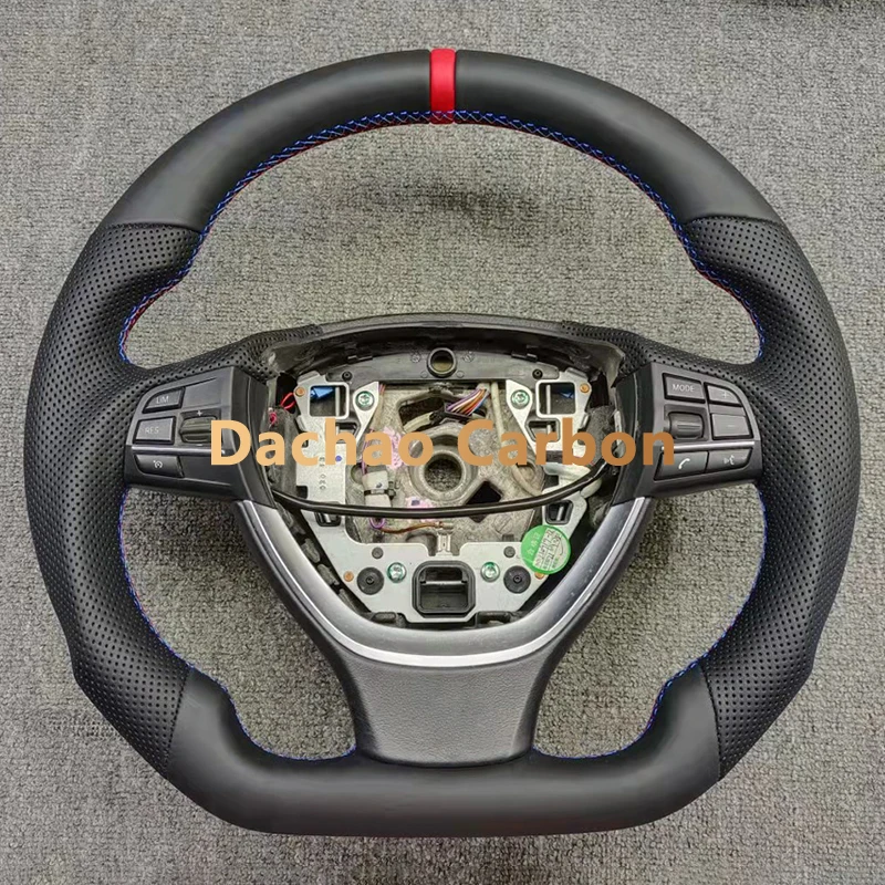 Real Carbon Fiber Steering Wheel For BMW F10 M5 F07 F11 F18 F02 F20 5 7 Series High Quality Leater Sport Wheel Custom Style
