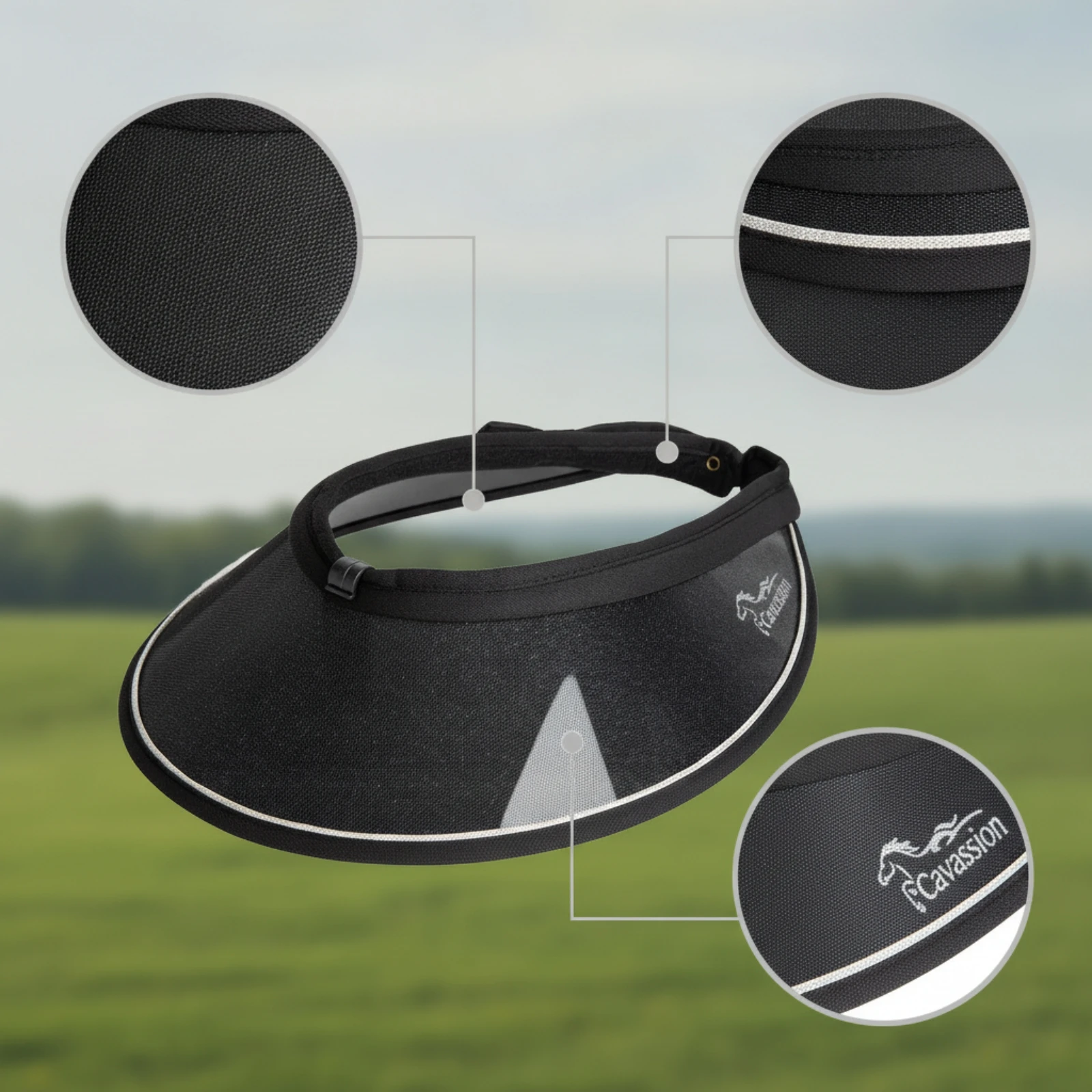 Riding Helmet Visor with Mesh Panel Wide-Brim Equestrian Helmet Visor Visiera per Casco Con Visiera Parasole Regolabile