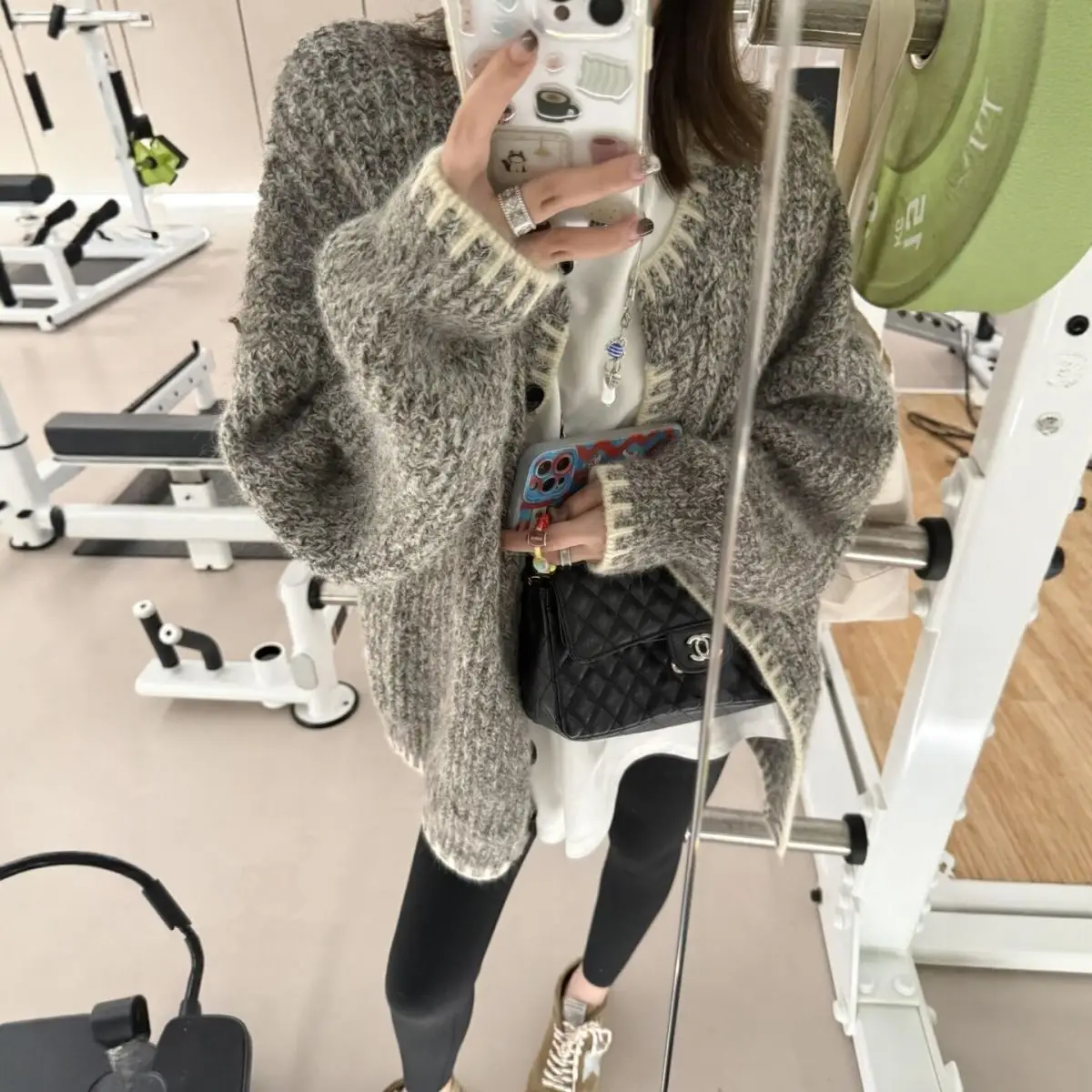 Thick-needle Lazy Style Sweater Cardigan for Women 2026 Autumn New Loose Long-sleeved Jacket Retro Knitted Sweater