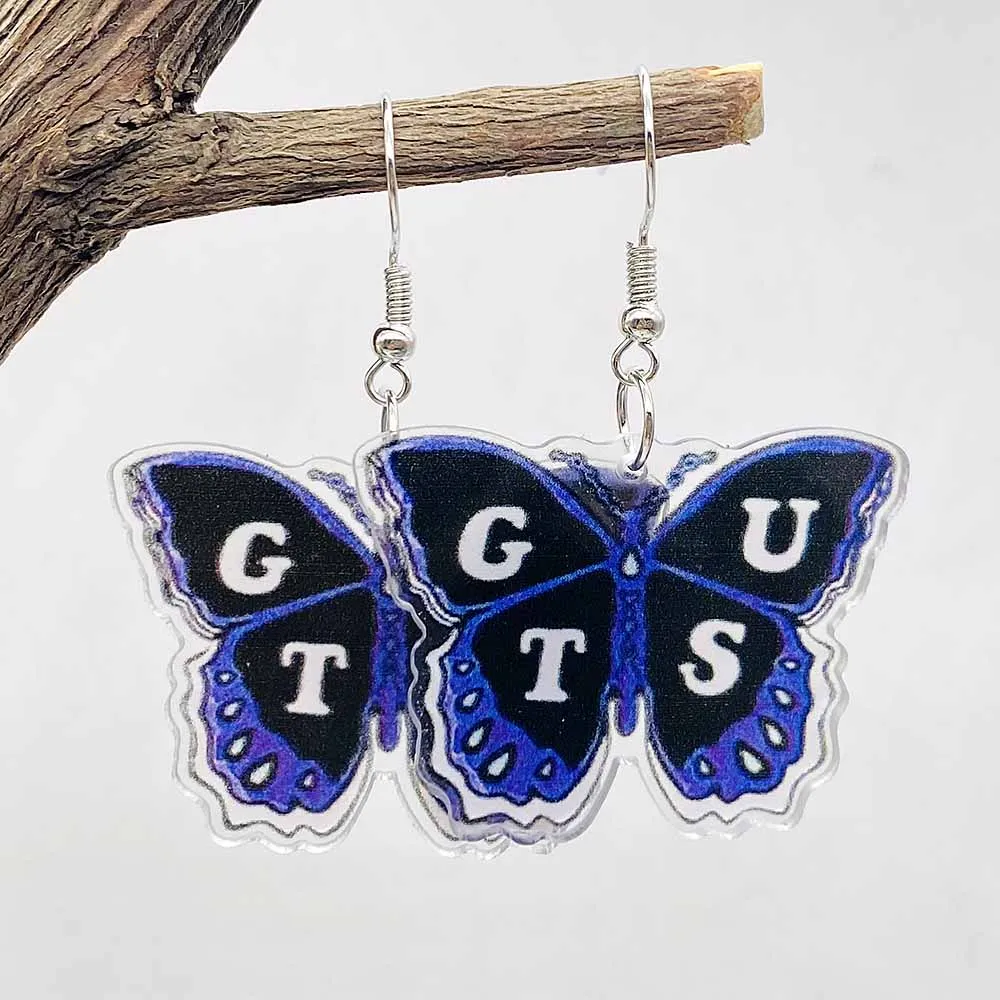 GUTS World Tour Concert Earrings Acrylic Purple Butterfly Earrings for Women Girls Fans Costume Outfits Dress Decor