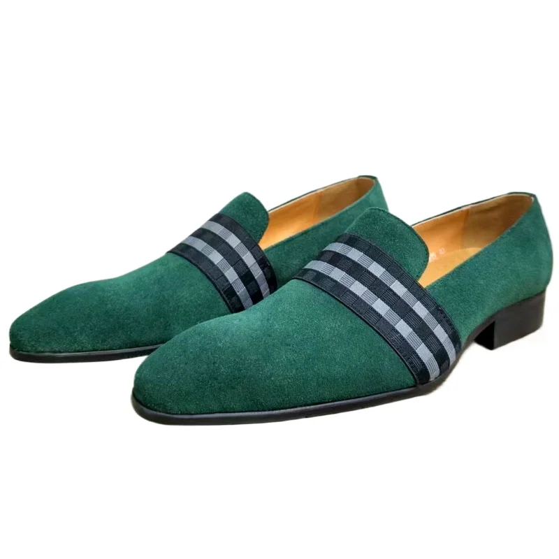 

Wedding Party Luxury Designer Shoes for Men Elegant Fashion Casual Cow Suede Loafer Retro Dress Man Handmade Oxford High Quality