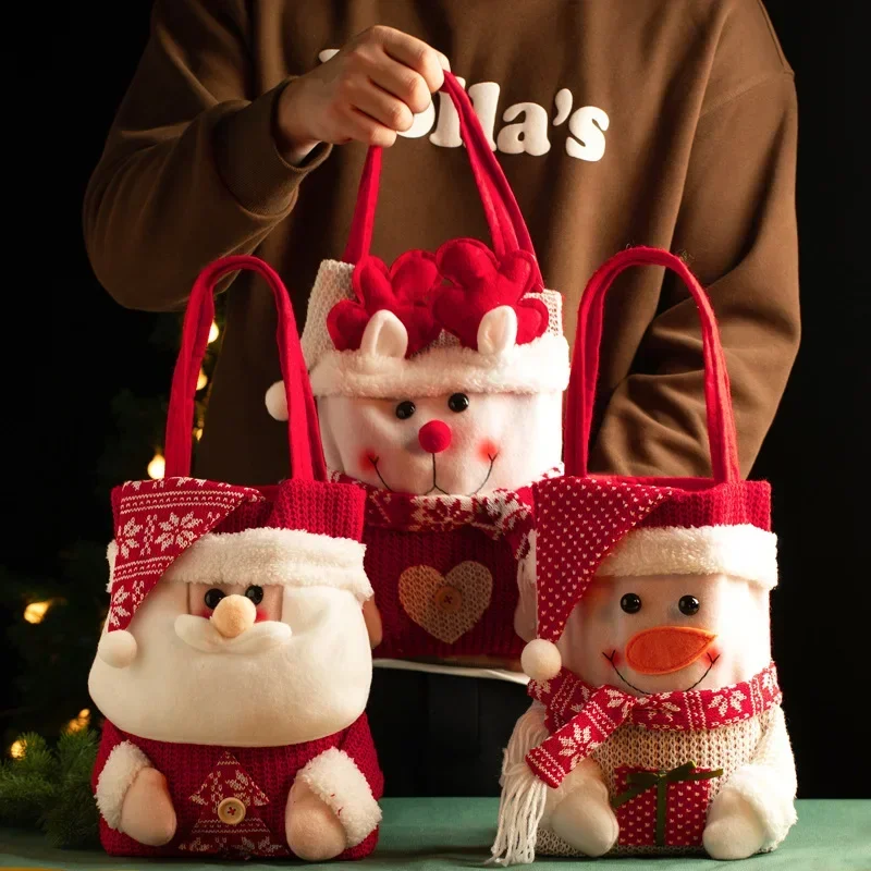 

2024 New Christmas Santa Sack Children Xmas Gifts Candy Bags Exquisite Santa Bags Christmas Stocking Christmas Decorations