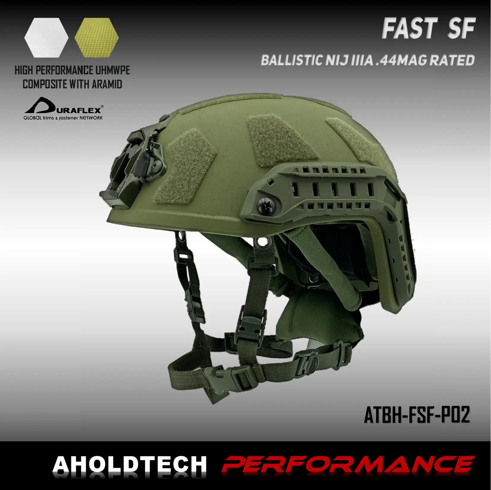 Aholdtech Performance FAST SF High Cut Aramid+PE Ballistic NIJ IIIA 3A CAM FIT Dial EPIC Liner Bulletproof Helmet