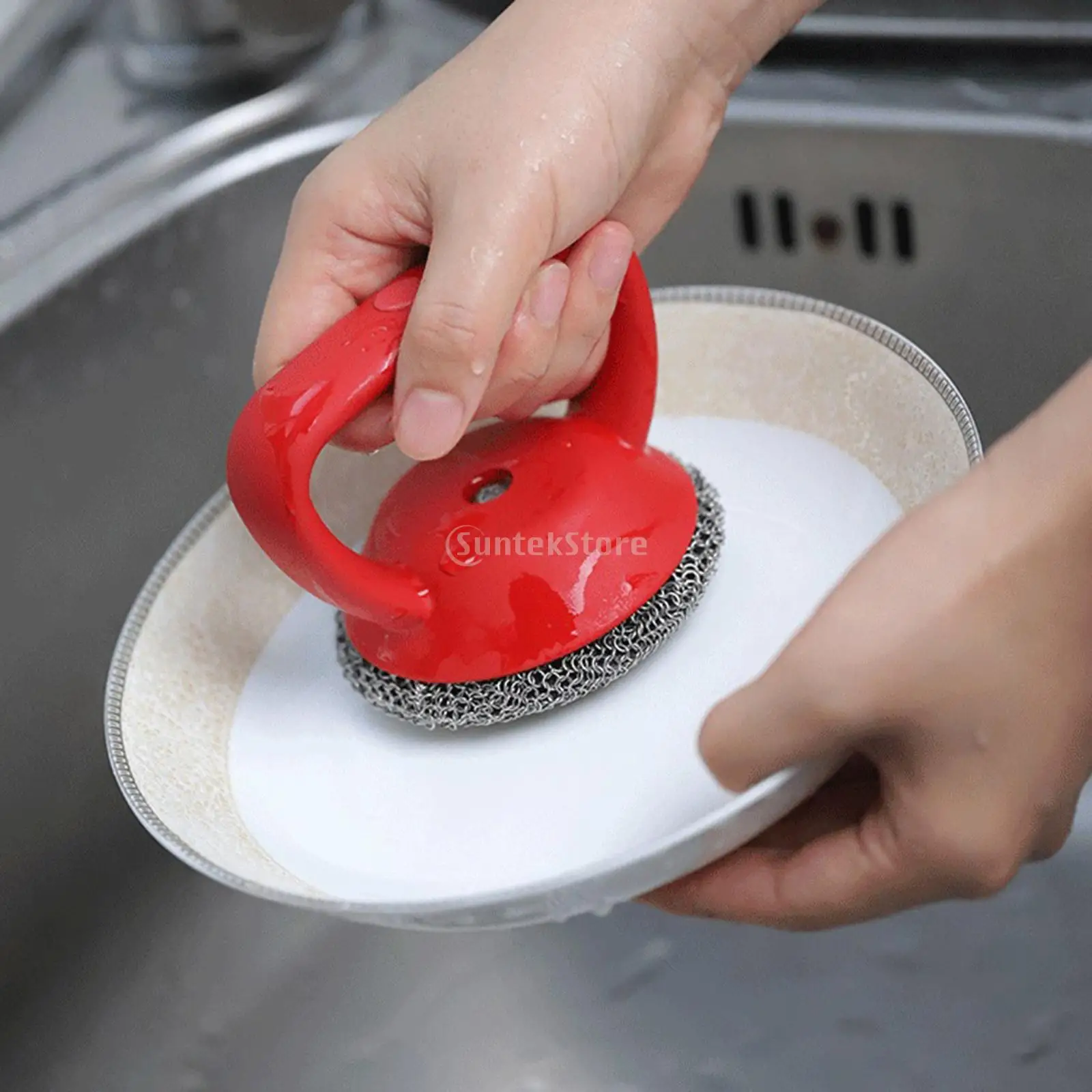 Cleaning Brush with Handle Cookware Cleaning Tools Dish Scrubber Brush Dishwashing Brush Dish Scrubbe for Pot Tableware Pan Bowl