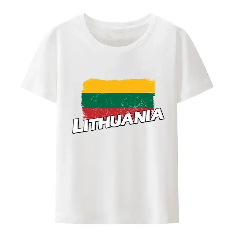 Lithuanian Flag Modal Print Tee Women Men Street Fashion Graphic T Shirts Unisex Comfortable Breathable Cool Casual Camisetas