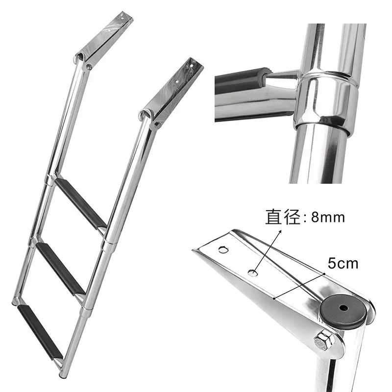Best Seller First316 Stainless Steel Yacht Launching Deck Foldable Telescopic Ladder Boarding Ladder Pedal Vessel
