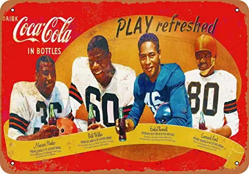 Metal Sign - 1950s African-American Football Stars - Vintage Look Wall Decor for Cafe Bar Pub Home Beer Decoration Crafts