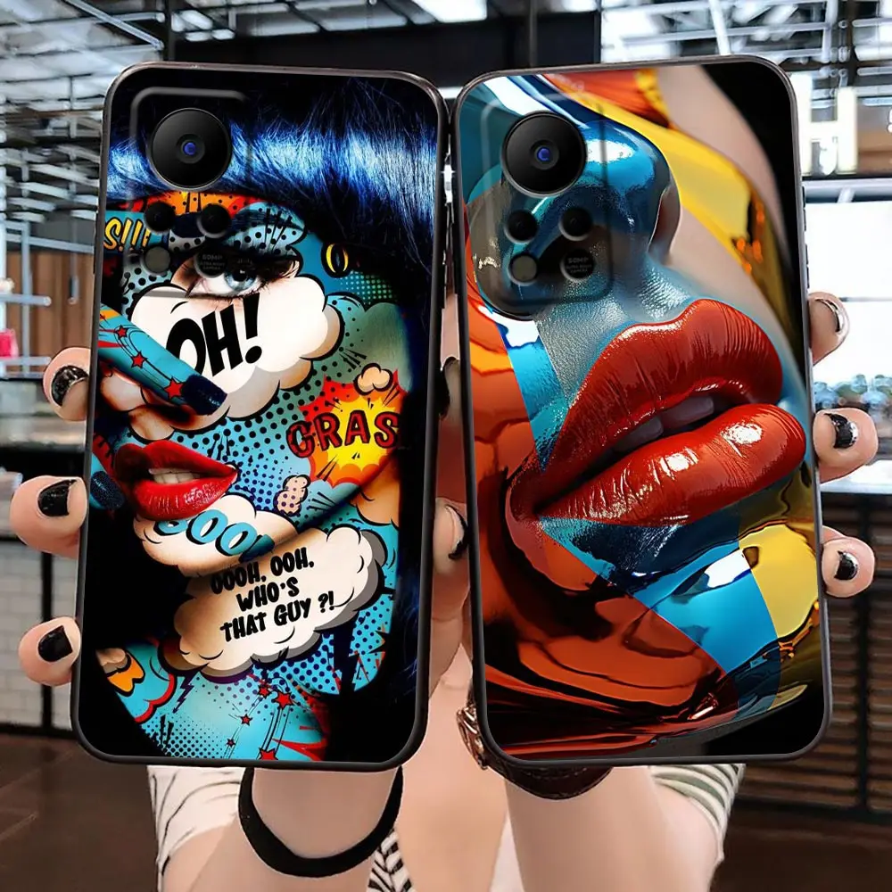 

Case For Infinix TECNO SPARK 8 7 6 Go 5 HOT 30 30I 20 20I 20S 12 12I 11 11S 10 10I 10S Play POP6 Case Sexy Oil Painting Graffiti